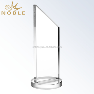 Customized Crystal Plaque Trophy With Round Base