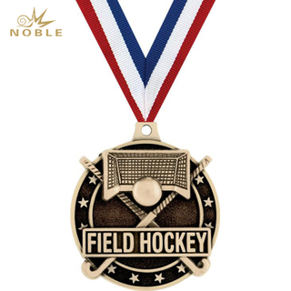 Custom Ribbon High Quality 3D Metal Field Hockey Medal
