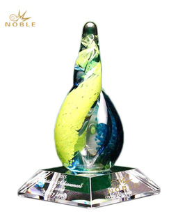 Hand Blown Custom Color Art Glass Trophy Awards