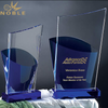 Hot Selling New Design Blue Crystal Custom Plaque with Gold Engraving