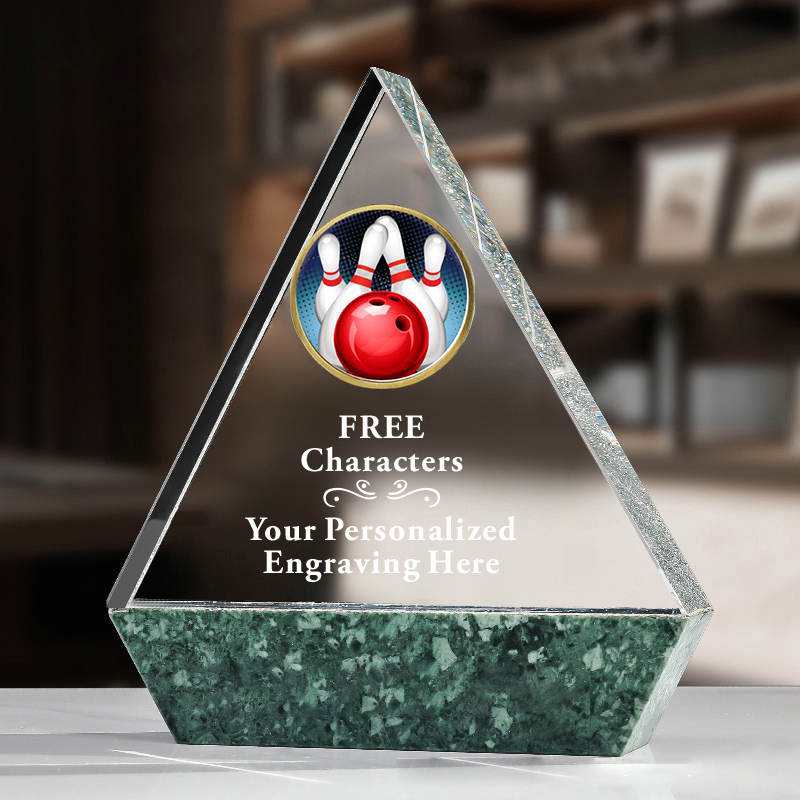 Best Selling Crystal Sports Bowling Award Custom Marble Trophy for Championship 