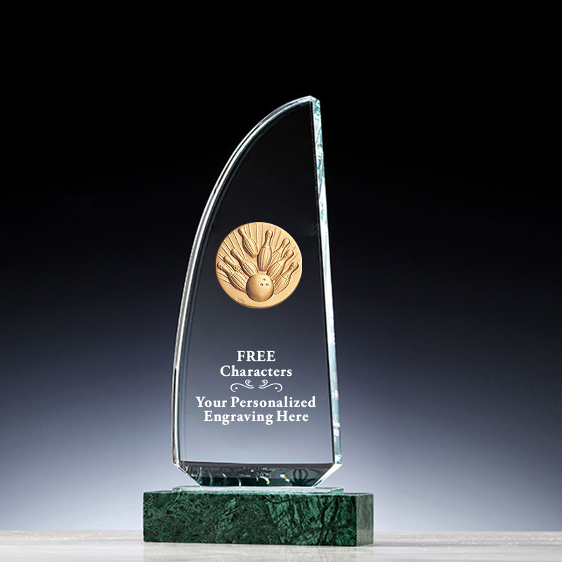 Noble Bowling Champion League Award Custom Sports Trophy with Marble Base 