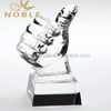 Cheap Clear Optical Crystal Custom Thumbs Up Trophy For Business Souvenirs