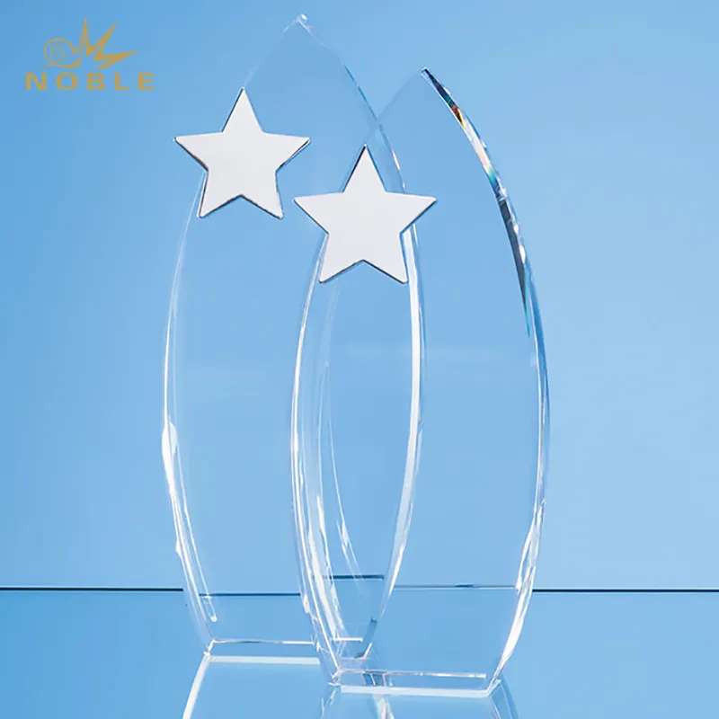 Noble Best Selling Optical Crystal Arch Award with Silver Star