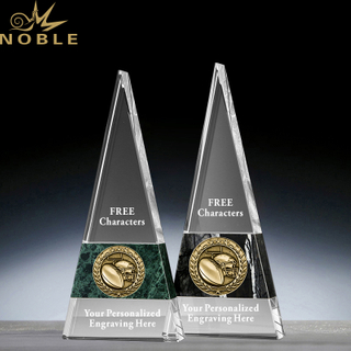 Best Selling Custom Sports Crystal Marble Pyramid Trophy 