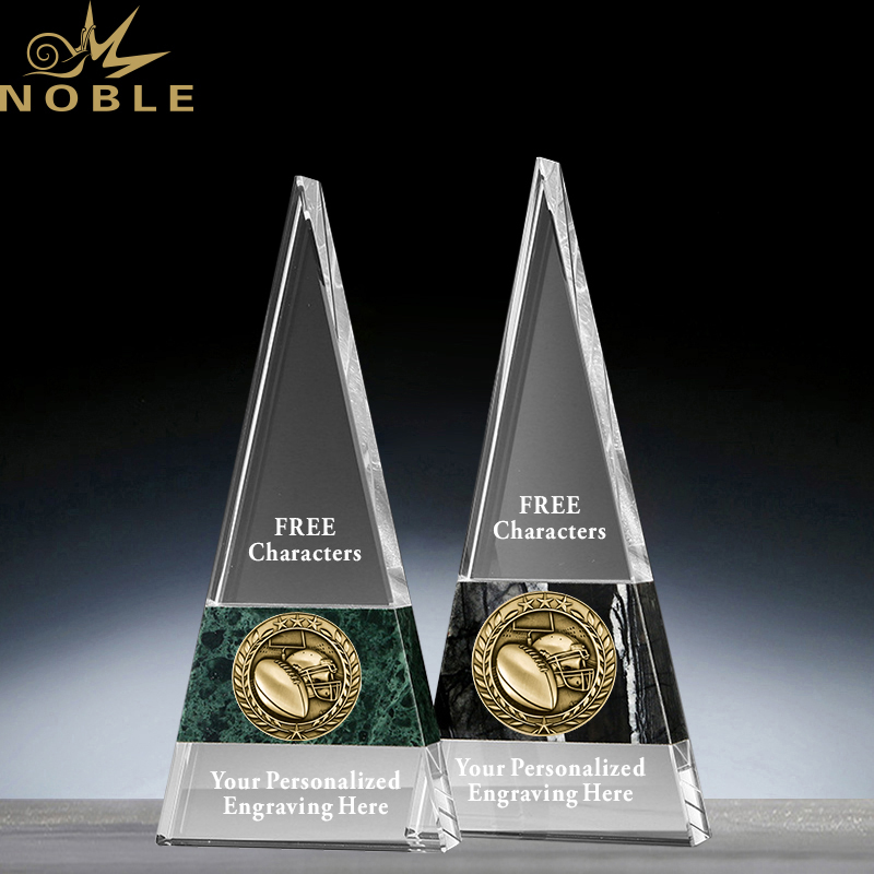 Best Selling Custom Sports Crystal Marble Pyramid Trophy 