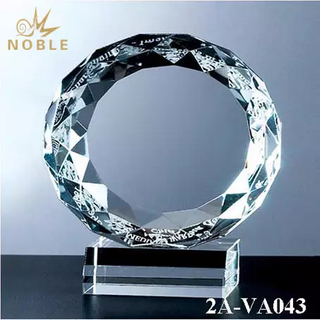  New Design Diamond Edge Crystal Round Award