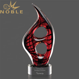 Hand Blown Glass Home Decoration Gift Custom Art Glass Award with Free Engraving