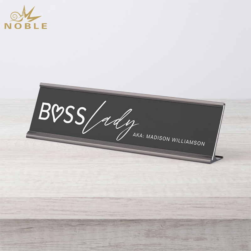 Noble Aluminum Metal Sheet Name Plate With Detachable Custom Logo Promotional Business Gift Office Desk Decoration Hand Craft