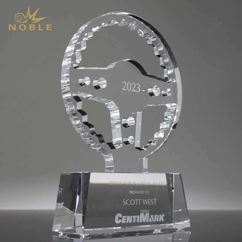 Custom Design K9 Crystal Cutout Crystal Steering Wheel Award