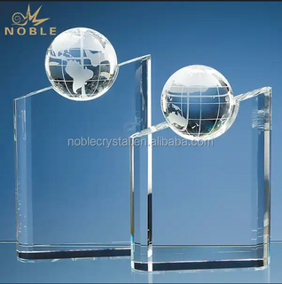 Noble Crystal Globe Trophy for Corporate Decoration