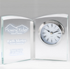 Noble Manufacturer Crystal Glass Clock Business Gift Customized Bespoke Logo Office Decoration Trophy Award Craft Tabletop clock