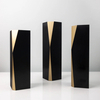 High Quality Gold Black Metal Aluminum Tower Custom Bespoke Etched Logo Business Gift Craft Trophy Awards