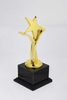 Noble Crystal Base with Gold Silver Bronze Metal Star Business Gift Customized Bespoke Logo Office Decoration Trophy Award