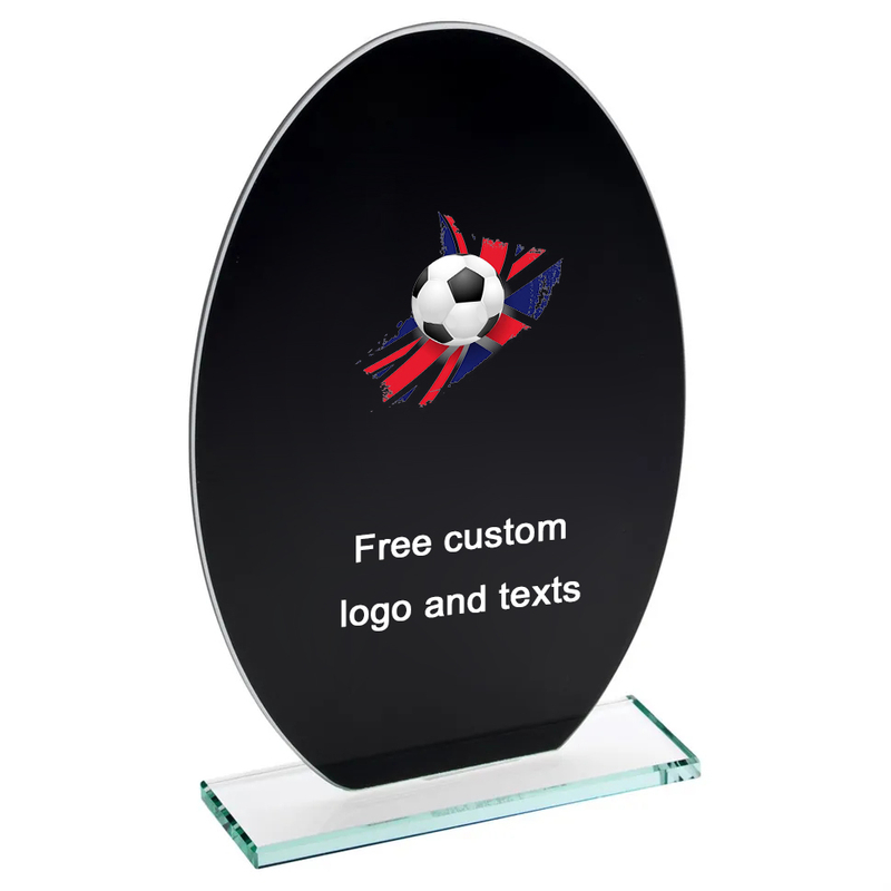 Noble Manufacturer Wholesale Crystal Glass Plaque With Custom Logo UK Gift Sport Soccer Trophy Award Hand Craft