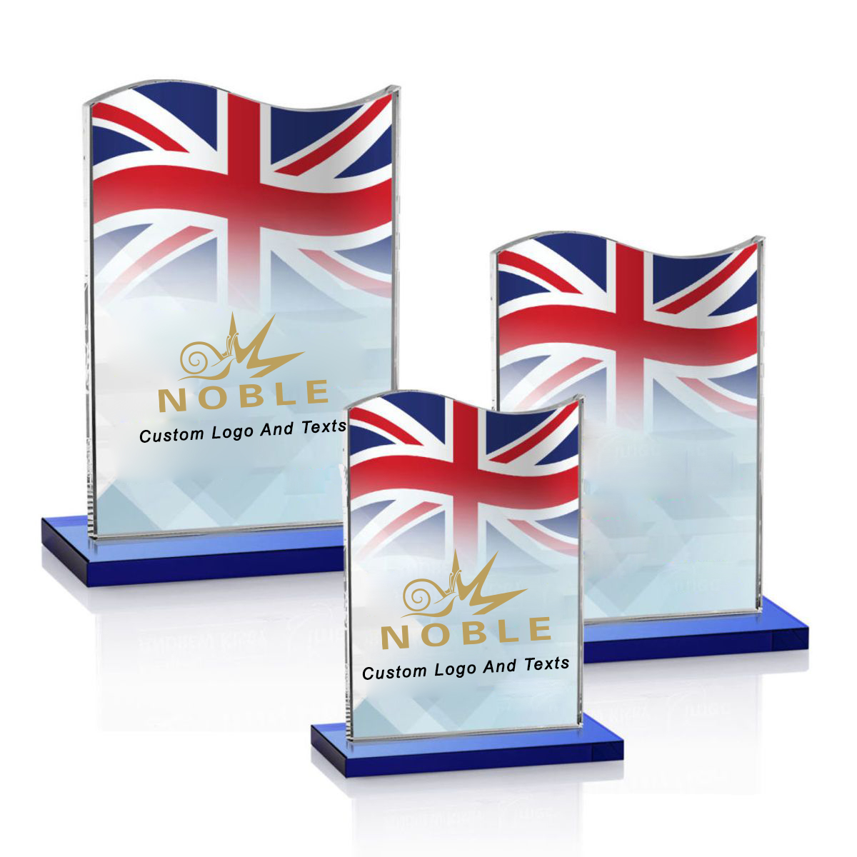 Noble Manufacturer Wholesale Glass Plaque With Custom Printing Logo UK Gift Personalized Trophy Award Hand Crafts