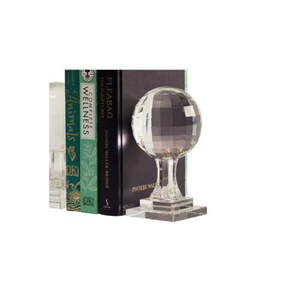 Noble Manufacturer Transparent Crystal Achievement Custom Bespoke Logo Business School Office Desk Gift Hand Craft Bookend