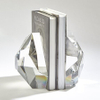 Noble Manufacturer Transparent Crystal Achievement Custom Bespoke Logo Business School Office Desk Gift Hand Craft Bookend
