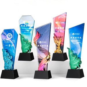 Noble New Product Blade Resin Crystal Trophy Medal Creative Color Printing High-grade Atmospheric Honorary License Trophy Award