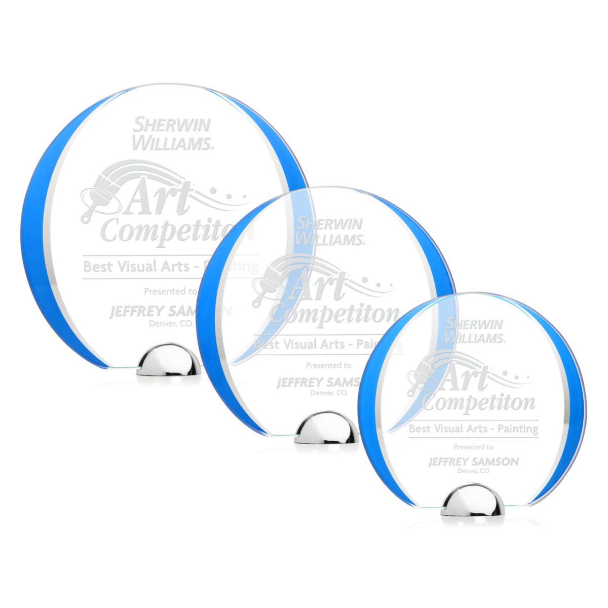 Noble Wholesale Cheap Different Color Options Outdoor Sports Business Gift Custom Personalized Logo Glass Trophy Award Plaque