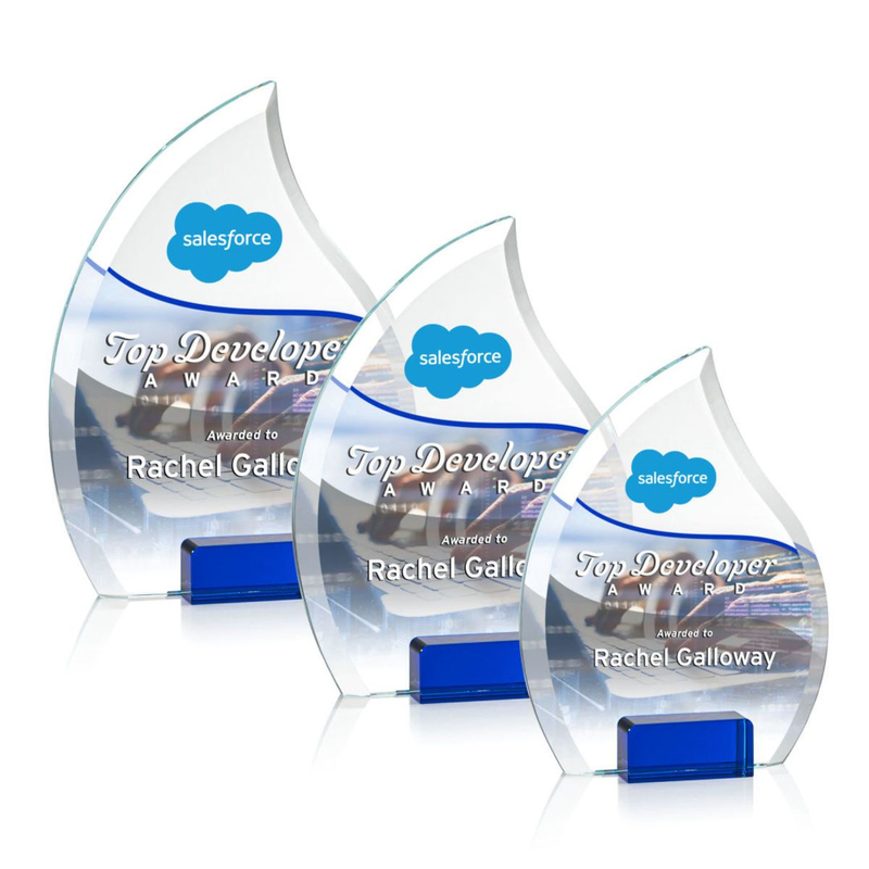 Noble Wholesale Cheap Different Color Options Outdoor Sports Business Gift Custom Personalized Logo Glass Trophy Award Plaque