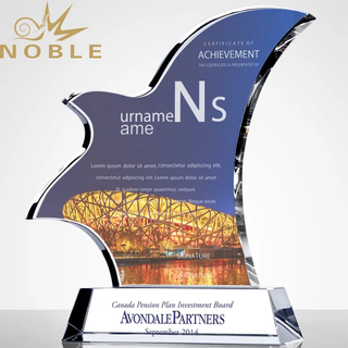 Noble Custom Engraving Flying Bird Crystal Custom Trophy