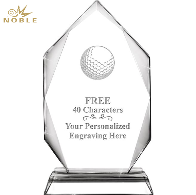 Noble Peak Crystal Glass outdoor Sports Customized Personalized Bespoke Logo Golf Trophy Award