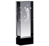 Noble Crystal Cube 3D laser Golf Figure Custom Logo Golf Trophy Awards