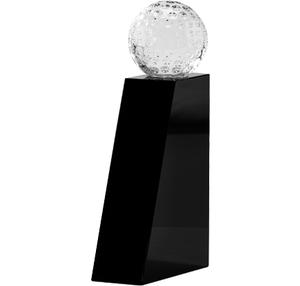 Noble Crystal Golf Ball Black Base Custom Logo Golf Trophy Award
