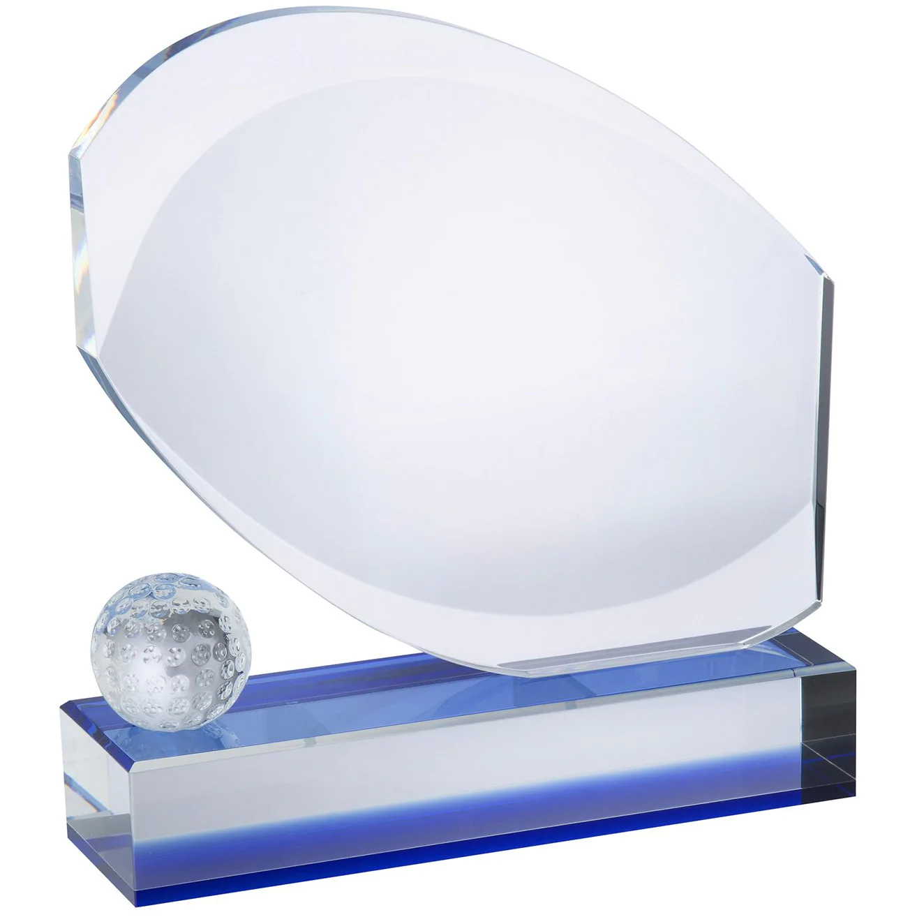 Noble Manufacturer Golf Ball Crystal Glass Plaque Sports Gift Customized Personalized Bespoke Logo Golf Trophy Award Hand Craft