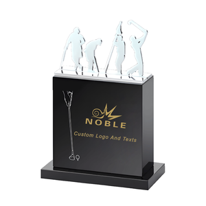 Noble High Quality K9 Crystal Business Gift Sports Awards Custom Bespoke Logo Golf A Hole in One Trophy Hand Craft