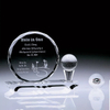 Noble High Quality Crystal Business Gift Sports Awards Custom Bespoke Logo Golf A Hole in One Trophy Hand Craft