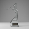 Noble High Quality K9 Crystal With 3D Laser Business Gift Sports Awards Custom Bespoke Logo Golf A Hole in One Trophy Hand Craft