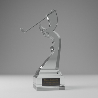 Noble High Quality K9 Crystal With 3D Laser Business Gift Sports Awards Custom Bespoke Logo Golf A Hole in One Trophy Hand Craft