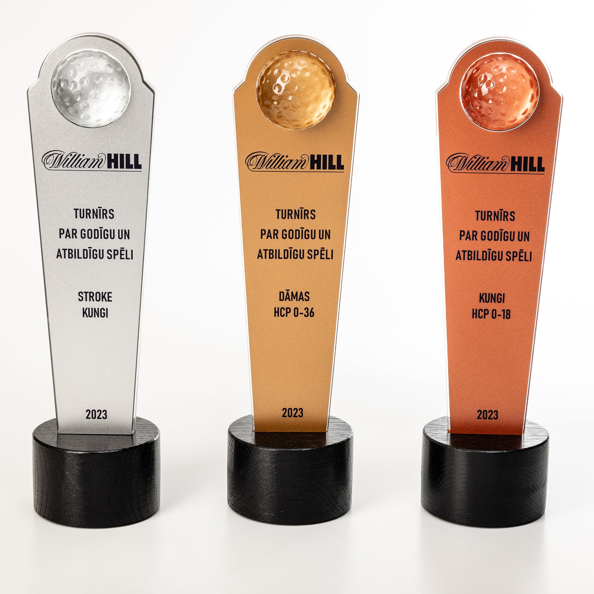 Noble High Quality Metal Golf Trophy With Crystal Base Business Gift Sports Awards Custom Bespoke Logo Golf A Hole in One Gift