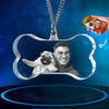 Noble Crystal Bone With 3D Laser Engraving Picture Inside Pet Dog Gift Key Chain
