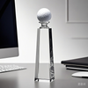 Noble Manufacturer Golf Ball Crystal Glass Outdoor Sports Gift Customized Personalized Bespoke Logo Golf Trophy Award Hand Craft