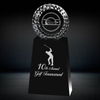 Noble Crystal Golf Ball And Crystal Column On Metal Base Golf Trophy Award