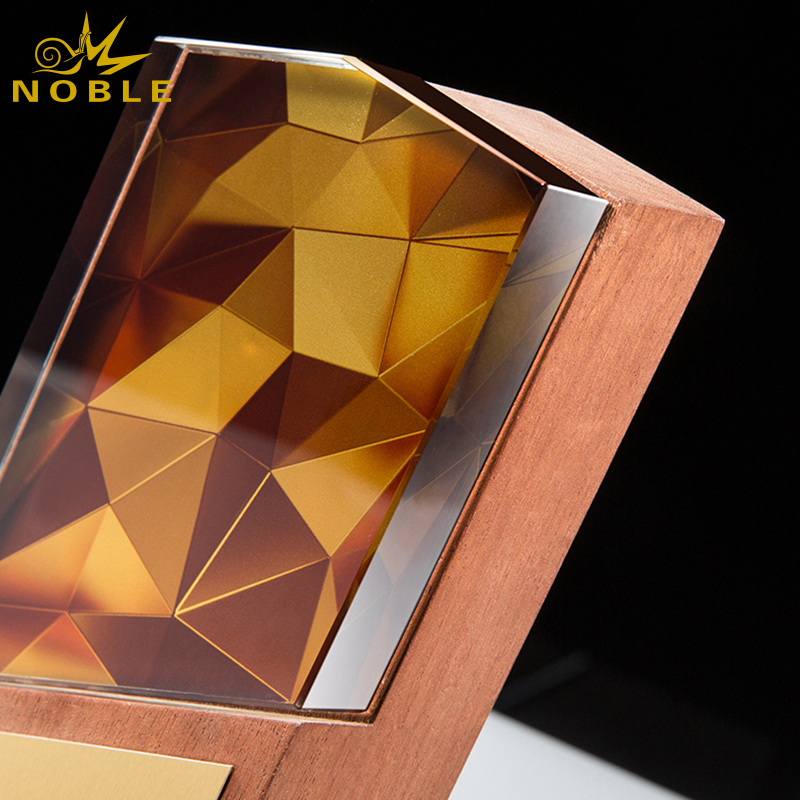 Noble New Design Custom Printing Wood Plaque Award with Crystal