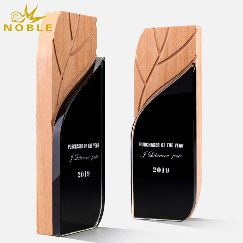 Custom Columnar Carved Wooden Trophy Award