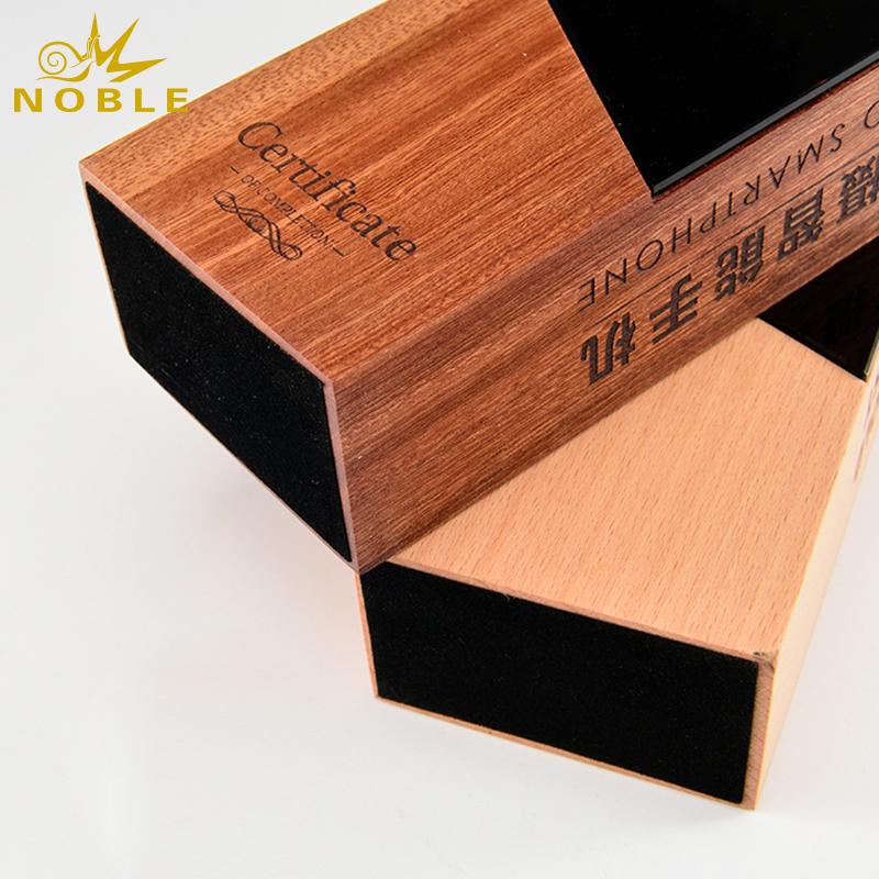 Noble New Design Free Engraving Wooden Award Trophy 