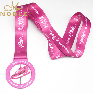 Pink metal medal 