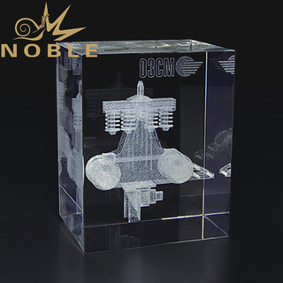 High Quality 3D Laser Engraved Crystal Cube Trophy