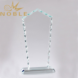 Jade glass plaque trophy