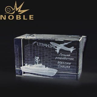 Crystal Model 3D Laser Engraved Cube