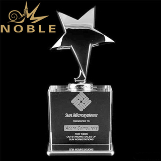 Free Engraving High Quality Crystal Metal Star Trophy 