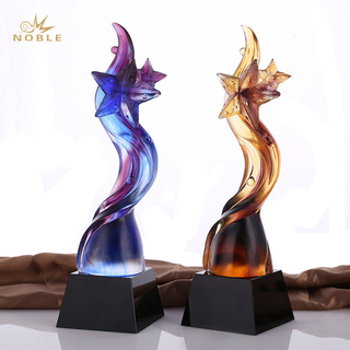 New Design Unique Different Color Liu Li Glass Custom Star Award