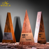 Noble New Design Custom Engraving Wooden Pyramid Plaque Trophy