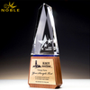 Free Engraving Custom Crystal Trophy on Wooden Base 