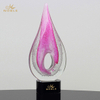 Coral Fusion Art Glass Trophy